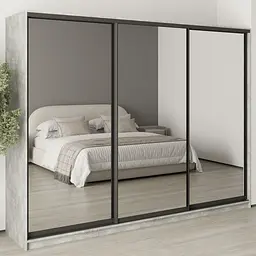 Шафа-купе тридверна MebelStar Комбо BG 3 Дзеркала 270x60x210 см Бетон (MBS-9327)
