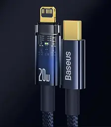 Кабель Baseus Explorer Series Auto Power-Off Cable Type-C to Lightning 20W 1m CATS000003 Blue - мініатюра 4