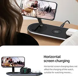 БЗП Acefast E19 Qi2 desktop 3-in-1 Black - мініатюра 7