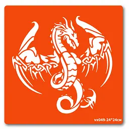 Трафарет для біо-тату Дракон Fresh Tattoo vx049-24*24см, розмір 24 х 24см
