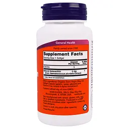Астаксантин Now Foods 4 мг 90 желатинових капсул - мініатюра 2