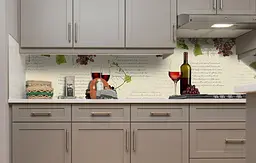 Вініловий кухонний фартух Happy Pocket Виноград та Лоза наклейка для кухні вино келих Напої Бежевий Z181644 - мініатюра 5