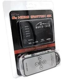 Комутатор HDMI 5xports HDMI switch, remote controlled, 4K resolution support Media-Tech - мініатюра 4