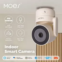 Wi-Fi IP камера MOES TUYA 4MP | панорама 360° | Нічне бачення | Вбудований мікрофон - мініатюра 3