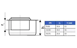 Редукція коротка каналізаційна VSplast ⌀ 110х50 мм Сірий 30412 - мініатюра 2