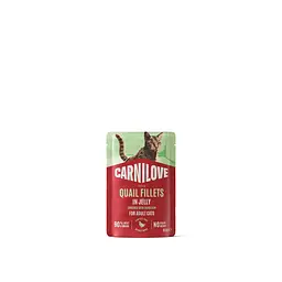 Вологий корм для котів Carnilove Jelly Quail with Dandelion перепілка і кульбаба в желе пауч 85 г
