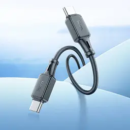 Кабель Hoco USB X101 Silicone Type-C ↔ Type-C 60W 1 м силіконовий провід для швидкої зарядки гаджетів чорний - мініатюра 5