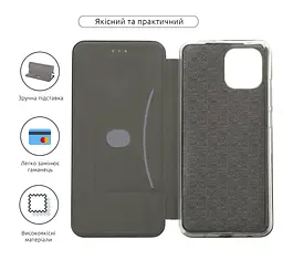 Чехол-книжка для Xiaomi Redmi A1/A2, G-Case, черный, кожаный чехол-книжка из экокожи (PU) и TPU, с магнитом, с подставкой и вместительным кардхолдером, противоударный, защита всего корпуса, ArmorStandart (ARM62832) - мініатюра 3