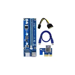 Райзер PCI-E x1 to 16x 60cm USB 3.0 Cable SATA to 6Pin Power v.006C Dynamode (RX-riser-006c 6 pin) - мініатюра 2