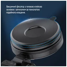 Універсальний автотримач ColorWay Dashboard Car Wireless Charger 15W Black (CW-CHAW037Q-BK) - мініатюра 11