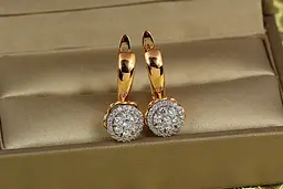 Сережки Xuping Jewelry Іней з родієм 2,1 см золотисті