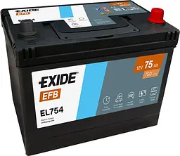Автомобільний акумулятор EXIDE START-STOP EFB 6СТ-75Ah АзЕ ASIA 750A (EN) EL754 - мініатюра 1