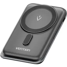 Універсальна мобільна батарея Vention Magnetic Wireless 10000mAh 20W PD USB-C In/Out, QI-15W Чорний