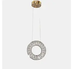 Одинарний кришталевий LED-підвіс Artlight 7270/200GD кільце, золото, 14 Вт