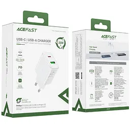 Зарядний пристрій Acefast A25 USB/ Type-C QC PD 20W білий - мініатюра 7