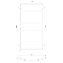 Рушникосушарка UNIO LDE ER 1000-500-9 BLK Драбинка Дуга Еліт чорна (21557) - мініатюра 5