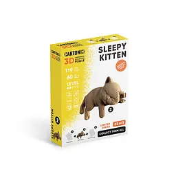 SLEEPY KITTEN - Картонний 3Д пазл Cartonic - мініатюра 2