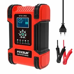 Автоматичний зарядний пристрій Foxsur 12-24V 12А для автоакумулятора - мініатюра 7