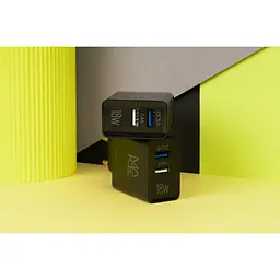 Зарядний пристрій Make 18 W QC 3.0 + 2.4 A Black - мініатюра 3