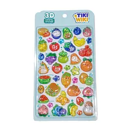Стікер-наклейка Tiki Wiki набір 3D-наліпок серії Crystal – Тікі фрукти (51367)