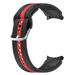 Браслет D2 для Samsung Galaxy Watch 4 - чорно-червоний ширина кріплення 20мм силікон Watchbands (W16-6WB20115644) - мініатюра 3