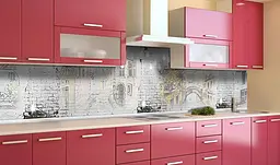 Кухонний фартух Фрески Цегла вінілова наклейка для кухні Архітектура Сірий 60х200 см Happy Pocket Z181320 - мініатюра 3