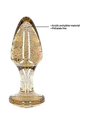 Набір анальних пробок - Ouch! Acrylic Golden Glitter Butt Plug Set - мініатюра 6