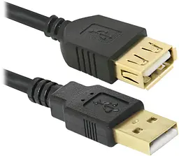 Кабель продовжувач USB 2.0 AM-AF, 1.8 м, чорний, 02-06PRO Defender