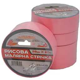 Стрічка малярна рисова Virok 38мм х 20м рожева (23V438)