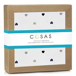 Пелюшка багаторазова Cosas непромокаюча Grey Hearts 100x140 см, біла