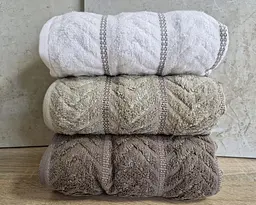 Набір турецьких махрових рушників Cestepe MicroCotton Premium 3 штуки 50x90 Multi 1 щільність 600 г/м2 - мініатюра 3