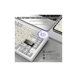 Клавіатура Attack Shark X86 RGB Wireless/Bluetooth/USB UA Starlight White (X86SW_AS) - мініатюра 6