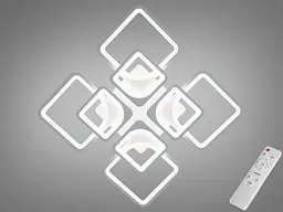 Люстра стельова LED Diasha 8060/4+4WH 7425, 135W, 600мм, сучасний стиль, димер, 7425 лм