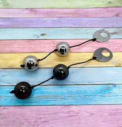 Вагінальні металеві кульки Domino Metallic Balls, Chrome Black - мініатюра 3
