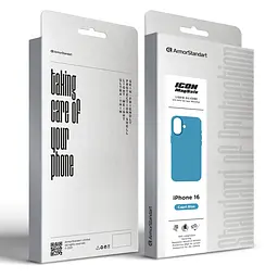 Силиконовый чехол с MagSafe для Apple iPhone 16, ICON2 MagCase, голубой, противоударный, панель с мягкой подкладкой, защита всего корпуса, поддержка беспроводной зарядки, совместим с защитными стеклами и пленками, ArmorStandart (ARM80183) - мініатюра 10