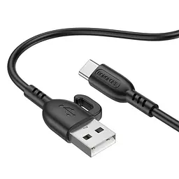 Кабель для заряджання з гачком USB Borofone BX91 USB-Type C 3A 1 м Black - мініатюра 2