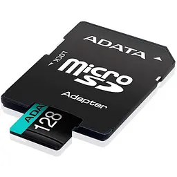 Карта пам'яті ADATA MicroSDXC Premier Pro 128Gb UHS-1 A2 V30S + SD адаптер (AUSDX128GUI3V30SA2-RA1) [162343] - мініатюра 2
