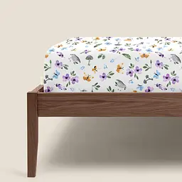 Простирадло Cosas на резинці 80х200 birds, фіолетовий (BirdsMushroomsViolet_80x200x20) - мініатюра 3