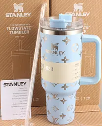Термокухоль Stanley Quencher H2.0 Tumbler з неіржавкої сталі 1,18 л Sky Blue Monogram KT6007841
