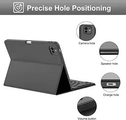 Чохол-клавіатура Jademall для планшета iPad Pro 13” M4 2024 чорний (SKU-006) - мініатюра 4