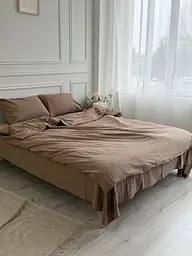 Постільна білизна євро Dushka Home Варена бавовна преміум 21670 200х220 см кориця
