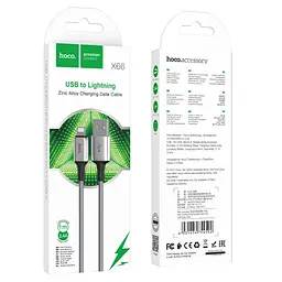 Кабель Hoco X66 Pisces Cable USB to Lightning 2,4A 1m Gray - мініатюра 2