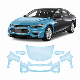 Антигравійна захисна бронеплівка за лекалами для Chevrolet Malibu IX 2016-2018 - передня частина авто (капот бампер крила))
