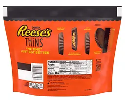 Шоколадні цукерки Reese's Thins Dark Chocolate Peanut Butter Cups 341г - мініатюра 6