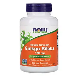 Гінкго Білоба Ginkgo Biloba 120 mg 200 Veg Capsules NOW vit0006159
