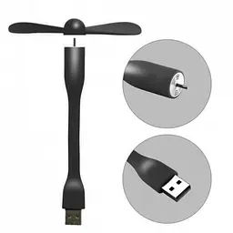 Портативний гнучкий USB мінівентилятор для ноутбука, powerbank Чорний - мініатюра 3