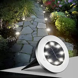 Лампа сонячна садова RGB вулична в землю вбивний диск LED світильник SuperLED, 4 шт. - мініатюра 5