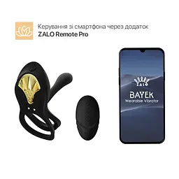 Смарт-ерекційне кільце Zalo BAYEK Obsidian Black - мініатюра 2