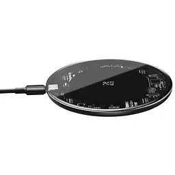 Бездротовий зарядний пристрій Baseus Simple Wireless 15W Charger Type-C Version Transparent [WXJK-BA02] [78281] - мініатюра 5