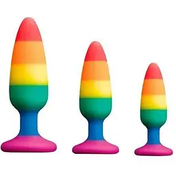 Силіконова анальна пробка Wooomy Hiperloo Silicone Rainbow Plug L діаметр 3.9 см довжина 13.1 см - мініатюра 4